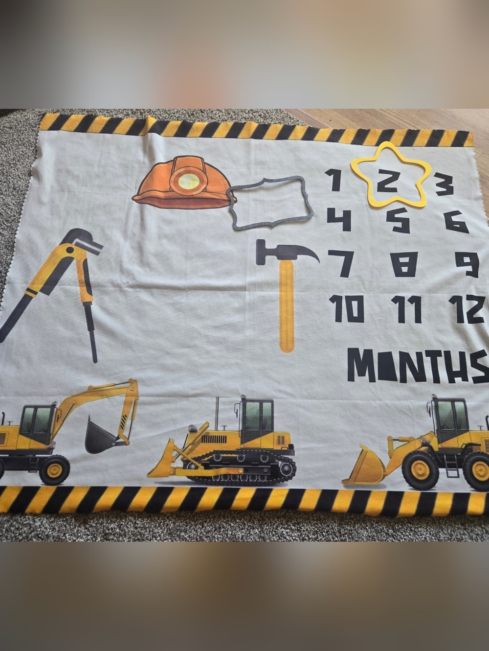 Construction Baby Milestone Blanket